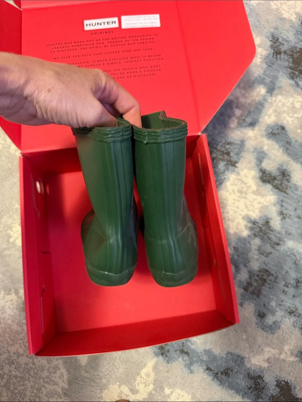 Hunter Kids Forest Green Rain Boots